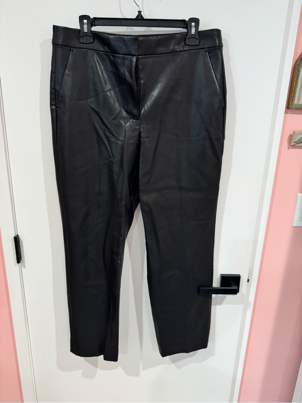 J. Crew Black Faux Leather Kate Pants, 12
